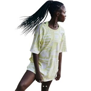 NWT Free People Movement Hot Shot Printed Tee Romper Sunday Market Zest Yellow